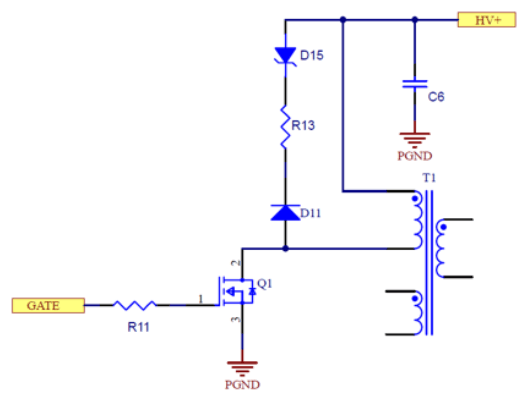 A simplified circuit diagram featuring Wolfspeed SiC MOSFET.