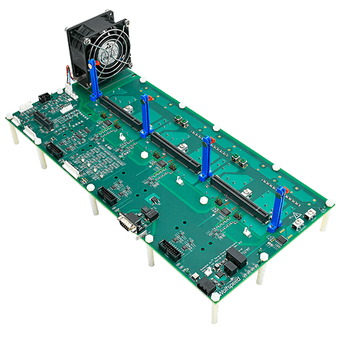 Product photography of a Wolfspeed SpeedVal™ Kit motherboard.