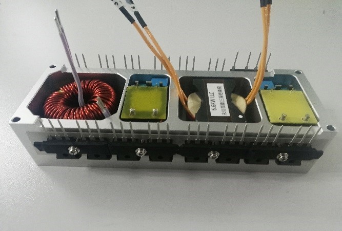 Figure 5: Photo of magnetics and power semiconductors sub-assembly.