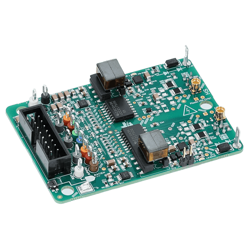 Product shot of the Texas Instruments UCC21750 Half Bridge Gate Driver Board